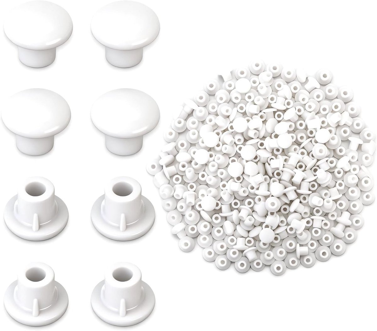 200 Stuks Gatenafdekkappen 5mm voor Meubels - Witte Plastic Stopper voor Gaten in Kasten en Muren
