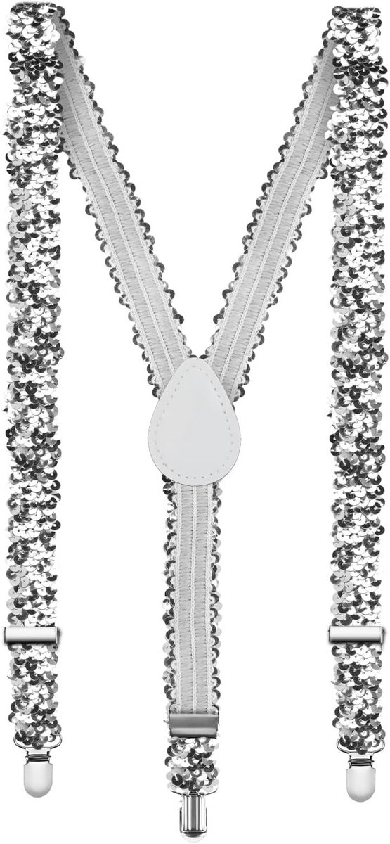Verstelbare Y-Back Sequin Suspender voor Mannen en Vrouwen - Feestaccessoires voor Carnaval en Kostuums