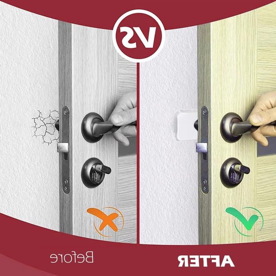 Set van 6 Stoppers voor Deurknoppen - Zachte Rubber Bescherming voor Muren en Meubels, Zelfklevende Dempers voor Deuren, Tafels en Toiletten (Vierkant, Transparant) — afbeelding 3