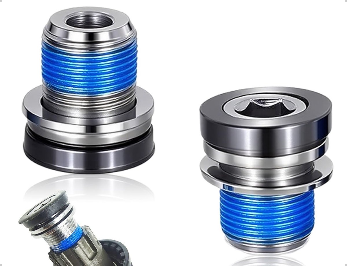 Set van 2 crankschroeven M15, zeshoekige inbussleutel, onderlager schroeven met afdichtring, compatibel met Shimano fietsen ES25