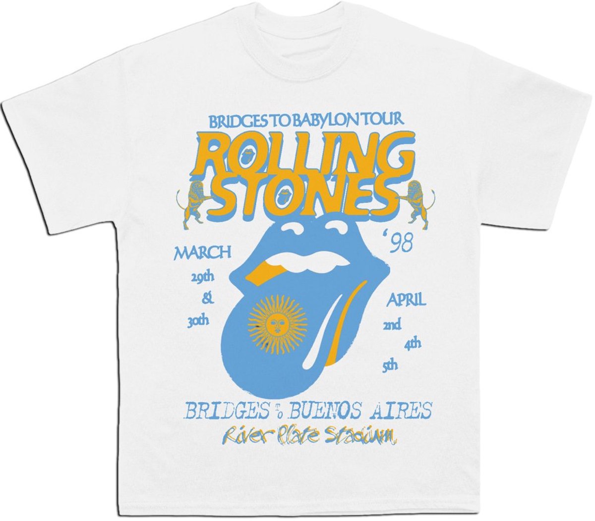 The Rolling Stones - River Plate Stadium Heren Tshirt - 2XL - Wit
