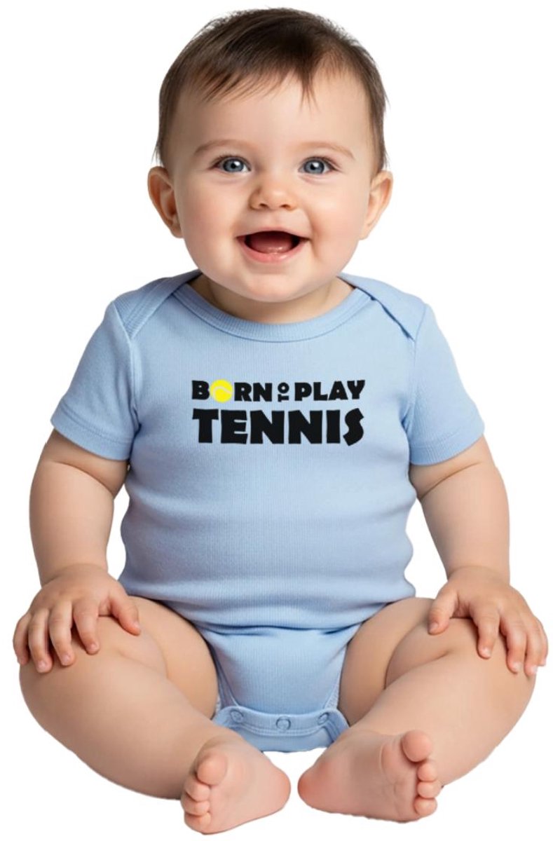 Born To Play Tennis Baby Rompertje Met Korte Mouwen