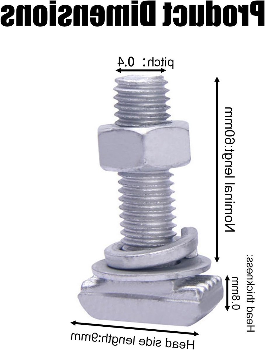 SnelShoppen - 8 Stuks T-groef Adapters, M12 RVS T-groefstenen voor Fietsen, Dakdragers, Ski-uitrusting en Lastbeperkingen thumbnail 3