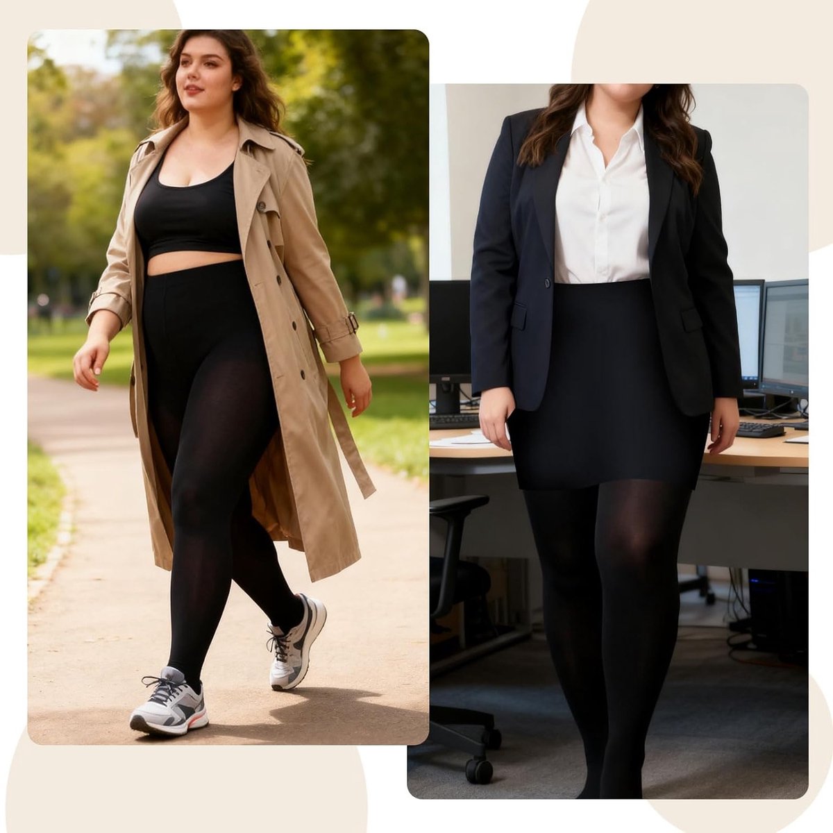 XL 70 Denier Dames Panty’s in Plus Size, Zacht en Opaque, Hoge Taille, Perfect voor Dans en Dagelijks Gebruik
