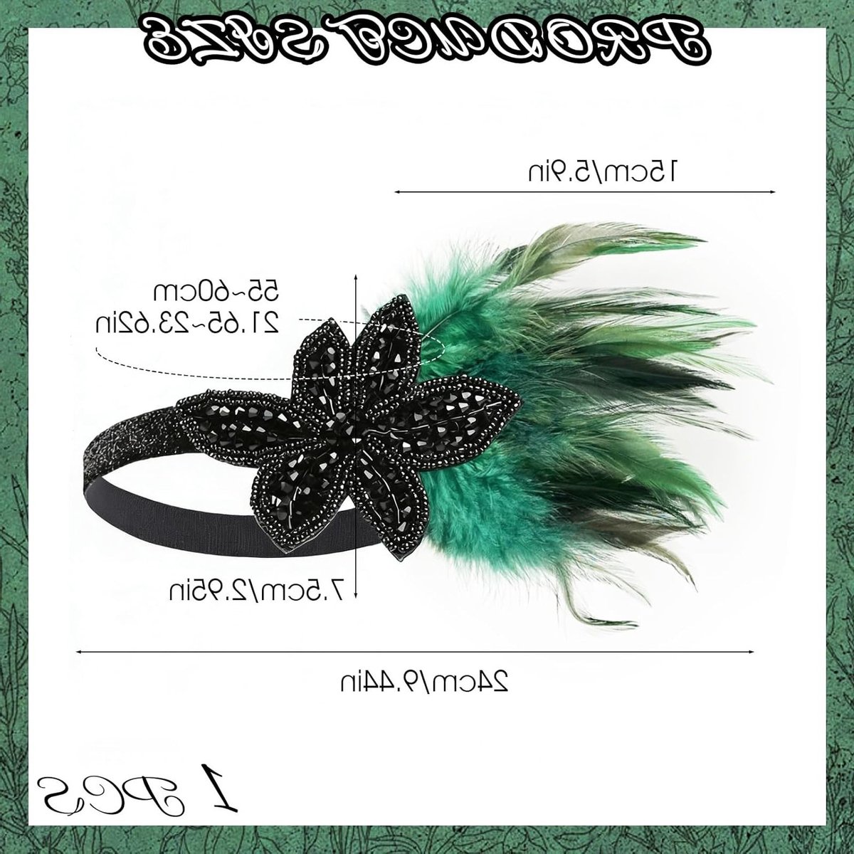Vintage Flapper Hoofdband met Veertjes, 1920s Gatsby Kostuumaccessoires voor Vrouwen, Perfect voor Feestjes, Themafeesten en Ballen