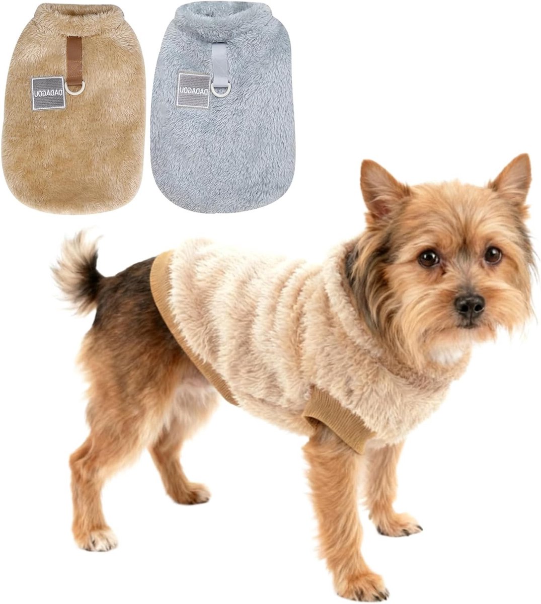 Fleece D Ring Huisdier Sweater Set voor Kleine Honden en Katten - Warme Kleding voor Yorkshire, Chihuahua en Puppies