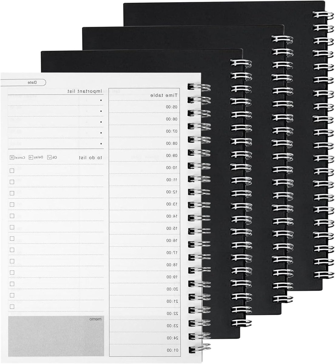 A5 Weekkalender 2023-2024 - 4 Stuks - Planner met Blokken, 19x13.3cm - Praktische Agenda voor Studenten, Afspraakplanner en Organisator