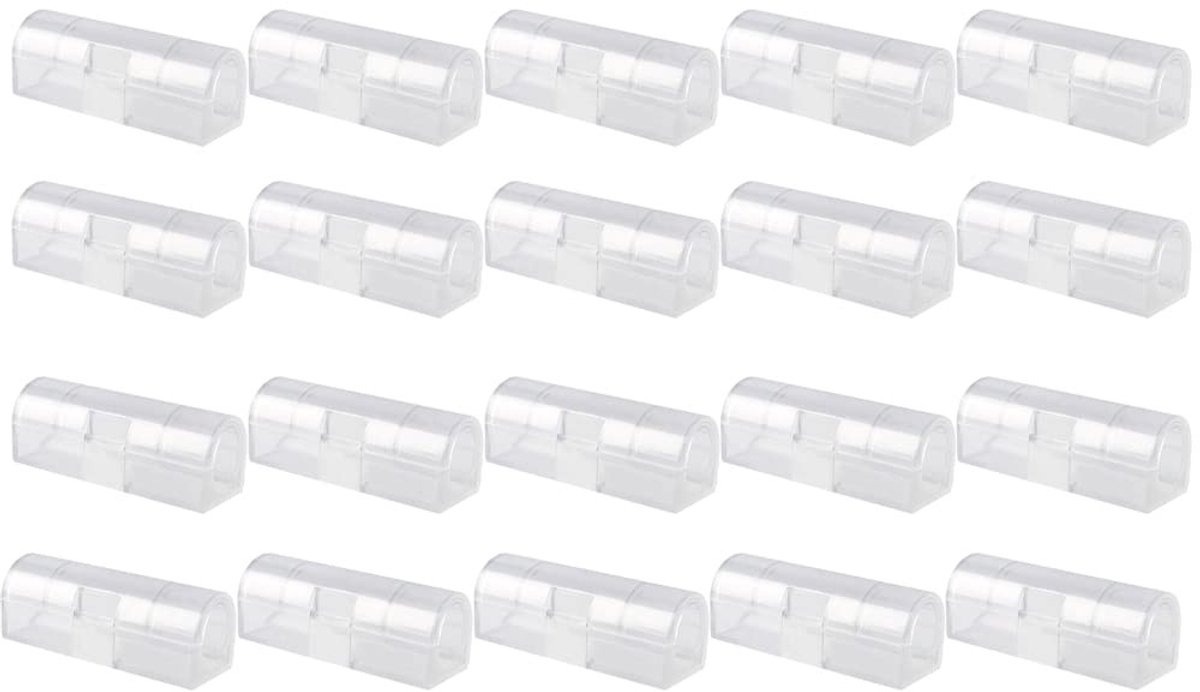 20 Stuks Zelfklevende Kabelclips voor Kabelbeheer, Organizers voor Draad en Kabels voor Thuis, Kantoor en Werkplaats