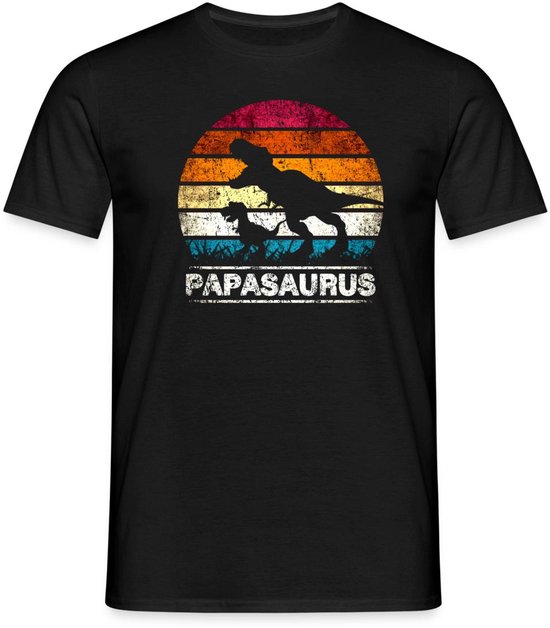 Papasaurus Dino Voor Vaderdag T-Shirt Heren