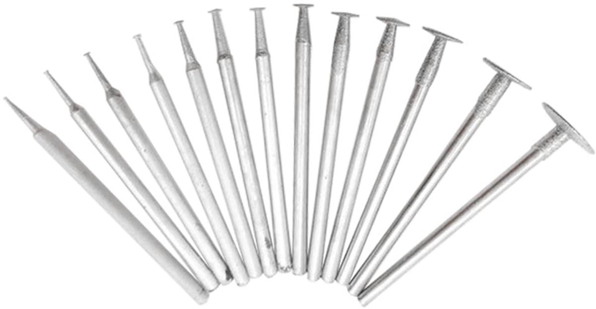 T-Shaped Head Diamant Slijpschijven en Boorbits Set van 13 Stuks voor Rotatietools en Precisiewerk