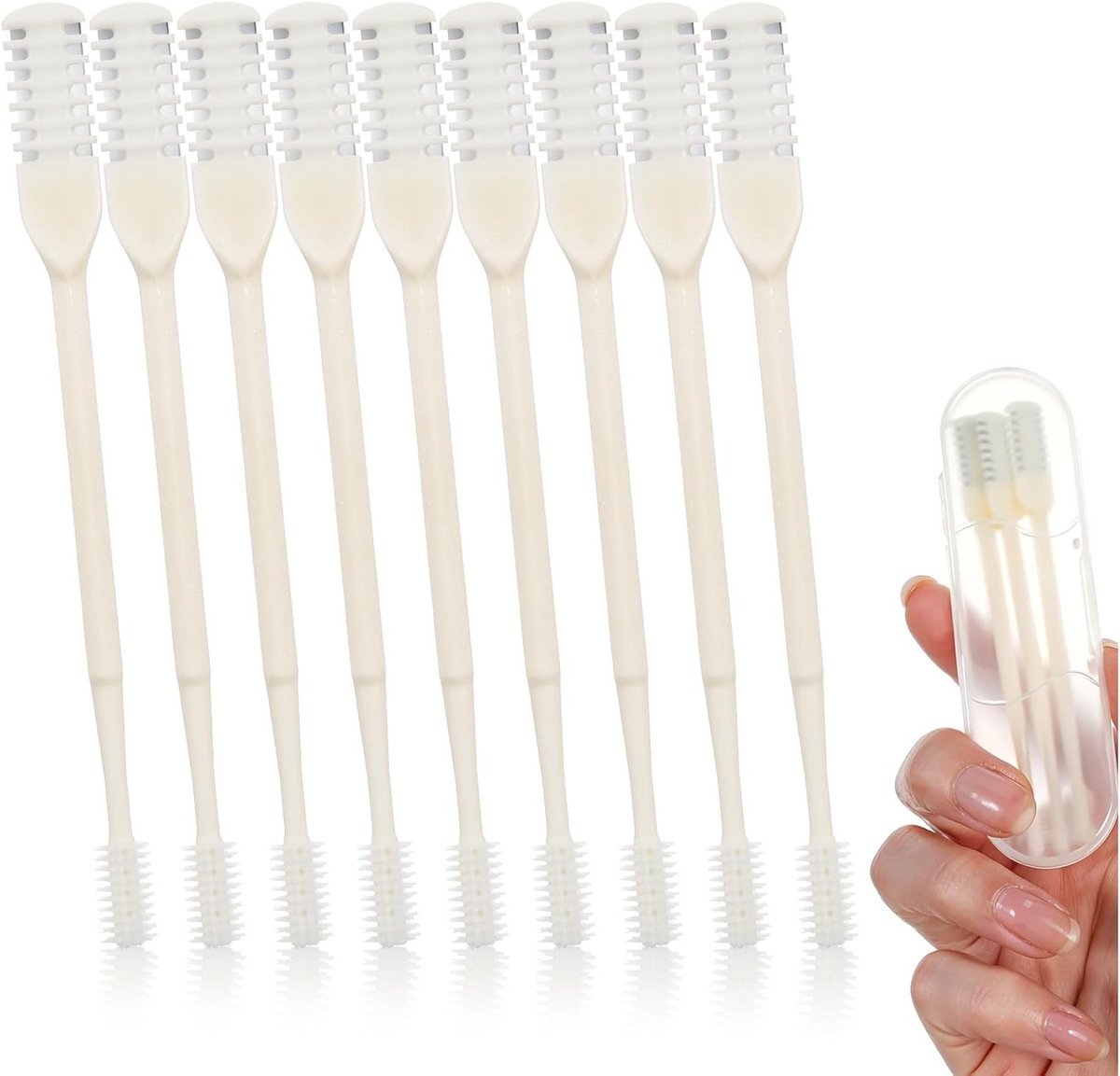 Handmatige Neushaartrimmer Set van 9 Stukken, Draaibare Neushaarverwijderaar met Reinigingsborstel voor Mannen en Vrouwen, Draagbare Neushaarverzorging