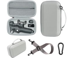 Compacte Opbergtas voor DJI Osmo Mobile 7/7p Vlog Combo Accessoires met Schouderband en Karabijnhaak (Grijs) - Ideaal voor Reis en Fotografie