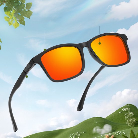 Sport Zonnebril - 2 Stuks - 16g Ultralicht - Lifestyle Zonnebril - Trendy Zonnebril - UV400 HD & Stootvast - Waterafstotend - Voor MTB & Outdoor - Heren & Dames - grijs & Zwart — afbeelding 4