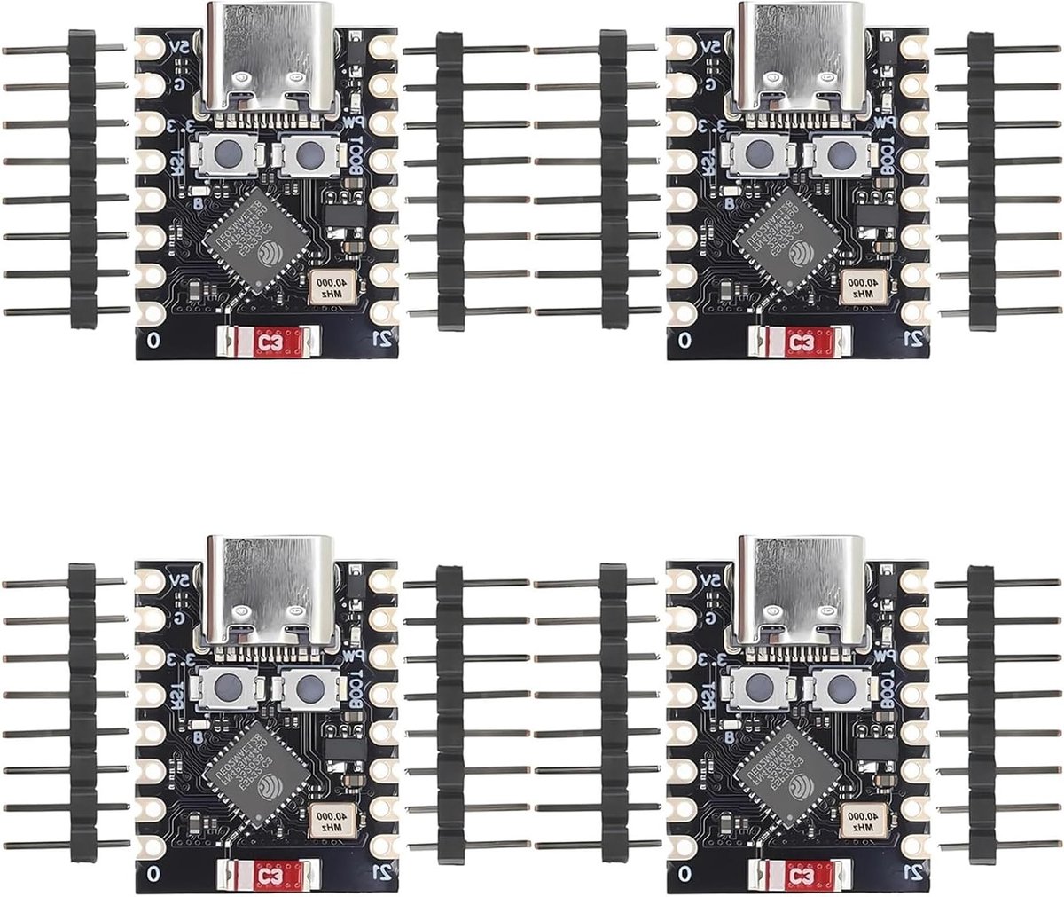 Ontwikkelbord voor ESP32-C3 - 4 Stuks - Ondersteunt WiFi, Bluetooth en 4MB Flash Geheugen