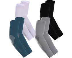 UV Bescherming Arm Sleeves voor Mannen - 4 Paar Koelende Compressie Mouwen met UPF 50+ voor Sport, Hardlopen, Fietsen en Buitenactiviteiten