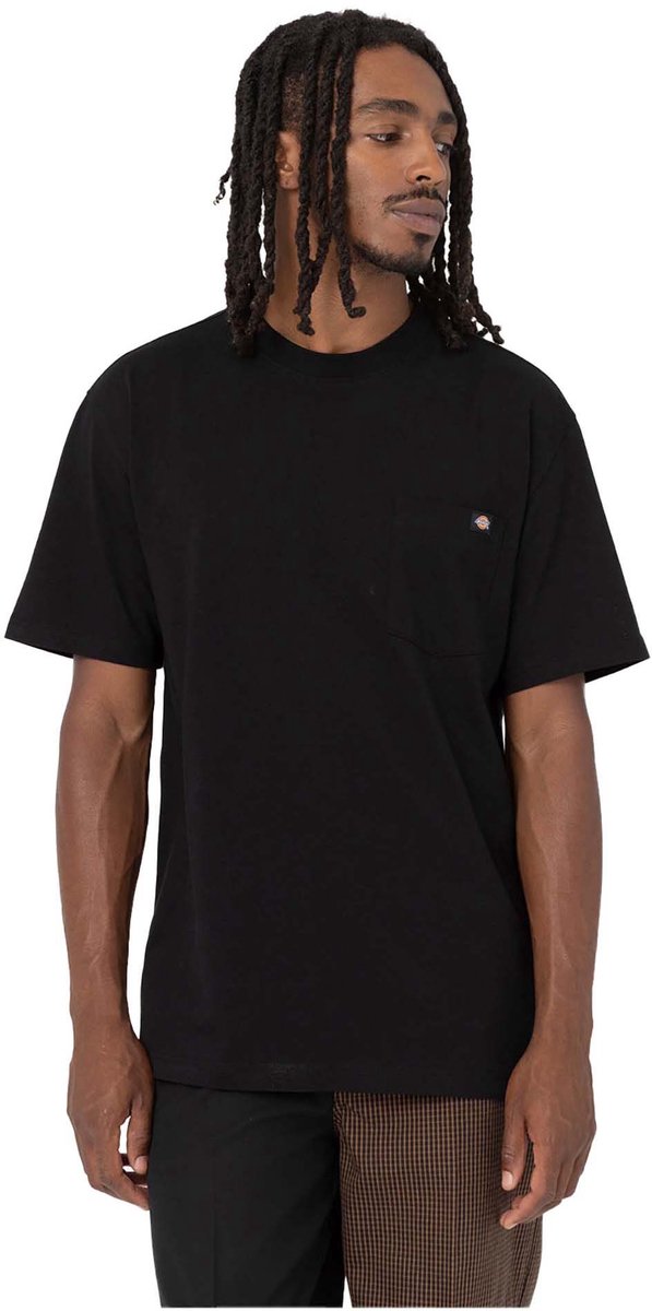 Relaxed Fit Pocket T-Shirt for Casual Wear Zwart
