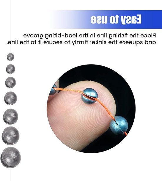 Split Shot Vislood met 106 Afneembare Onderdelen in 7 Maten voor Efficiënt Vissen en Aasgebruik — afbeelding 4