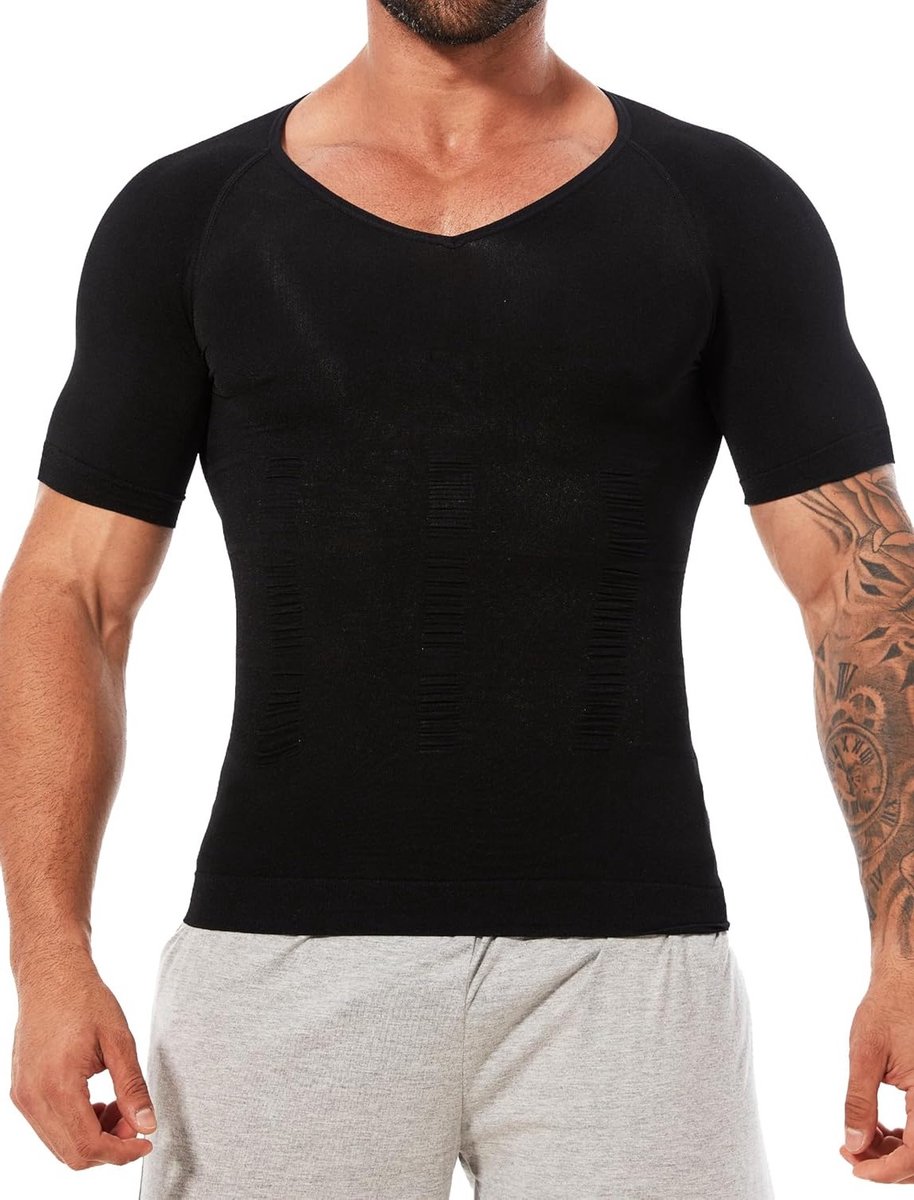 Shapewear voor Mannen - Compressie Shirt voor Tummy Controle, Strakke Taille en Lichaamsvormer - Functionele Ondergoed voor een Slanker Silhouet