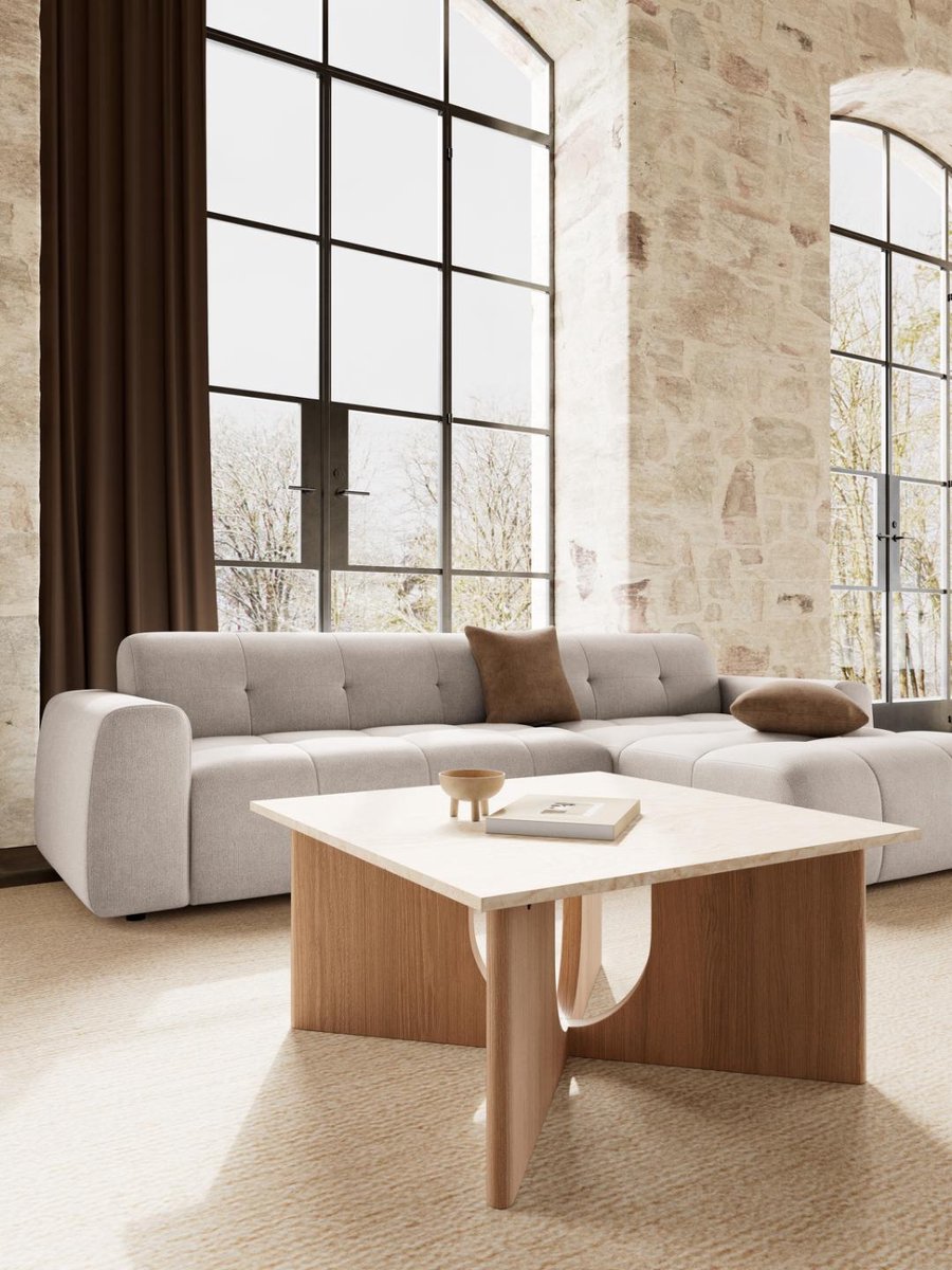 Salontafel Cira Marmer Bruin 80cm - Giga Living