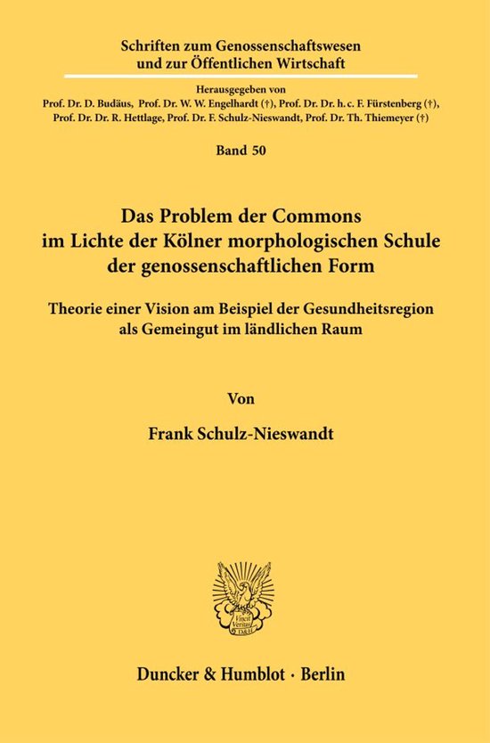 Schriften zum Genossenschaftswesen und zur Öffentlichen Wir ... - cover