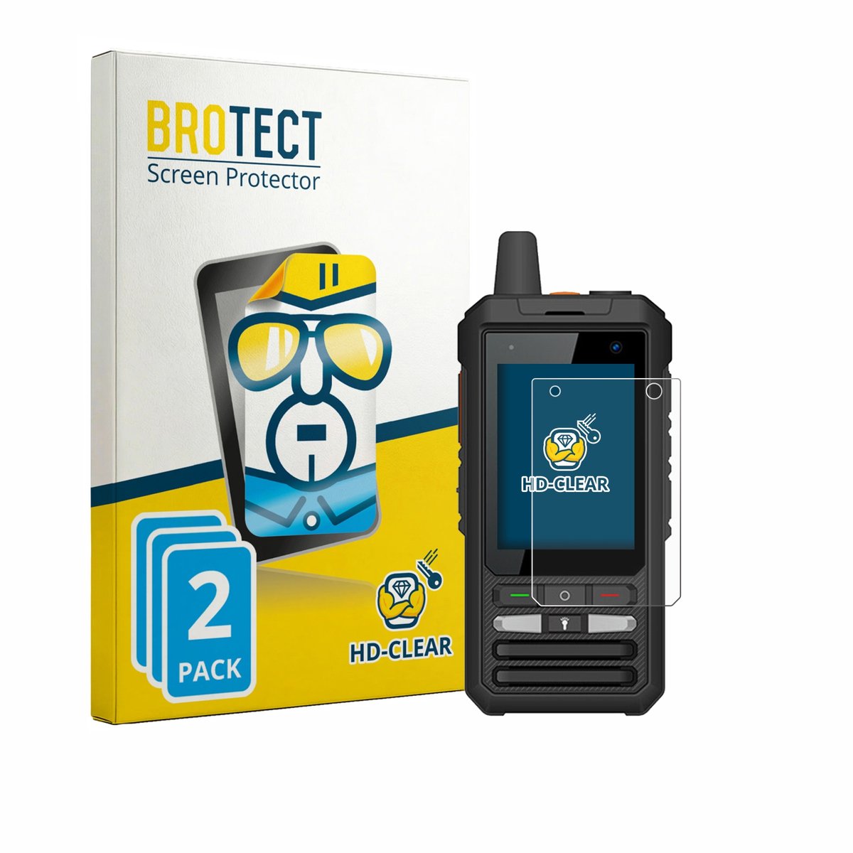 BROTECT - Screenprotector voor Uniwa F80S - Folie Beschermfolie transparant 2 Stuks