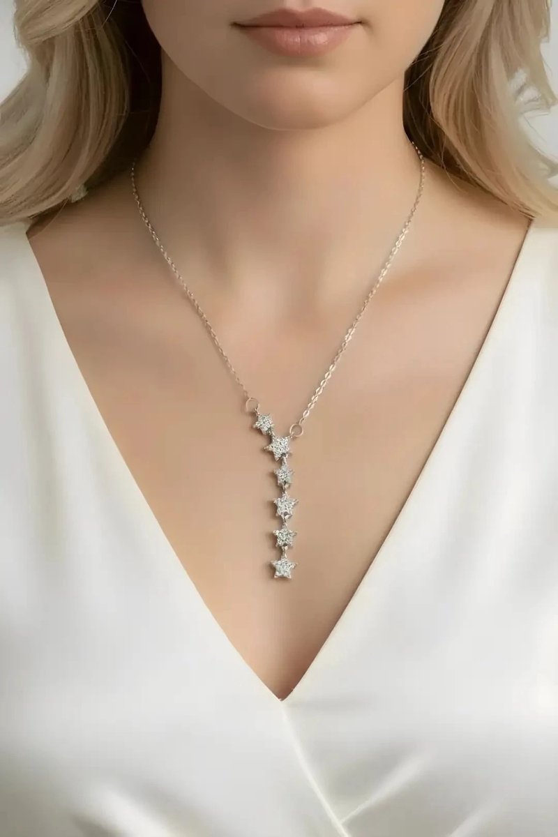 Dorvina Staal Zilverkleurig Ketting Ster Model Dames Ketting 316L Verkleurt Niet | Stijlvol en Duurzaam Sieraad, Aksesuar