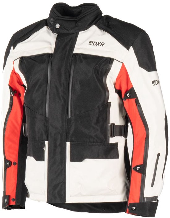 MOTOBLOUZ Motorvest CAIRO Mannen|4-seizoenen|Beige/Rood/Zwart XXXL CE-gekeurd