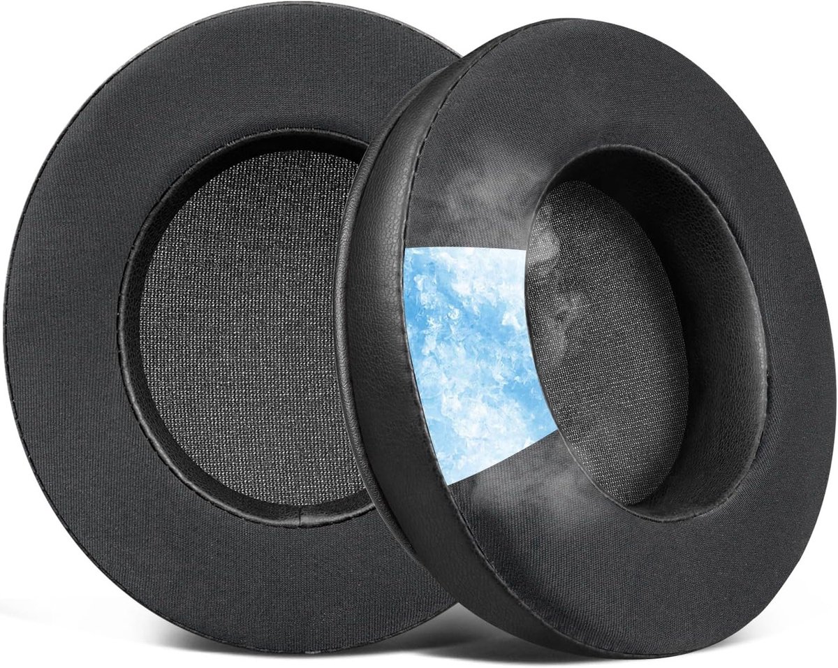 Vervangende Cooling Gel Oorkussens voor USB Gaming Headphones, Ademend IJs Katoen, Hoge Dichtheid Schuim - Zwart