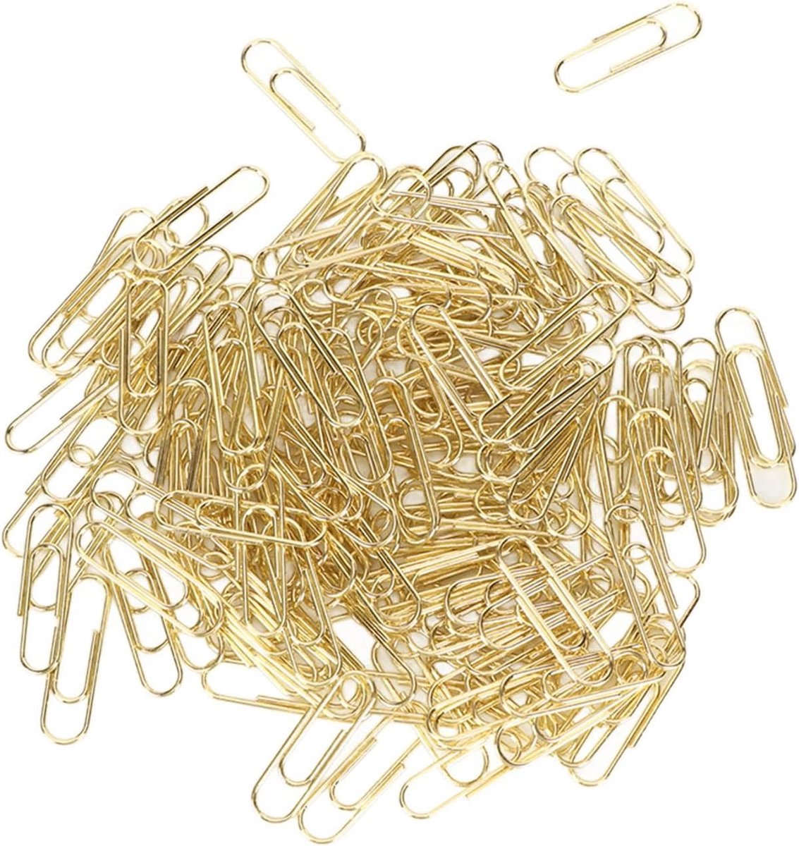 Gouden Paperclips Set van 100 Stuks voor Kantoor, School en Studie - Bookmark Clips, Galvanized Kantoorbenodigdheden