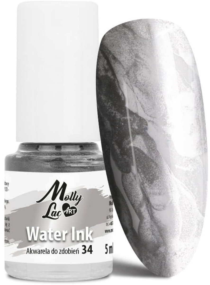 MollyLac ART Serie - Waterverf Nagelink - Nr 34 - Metallic - Voor Decoratie
