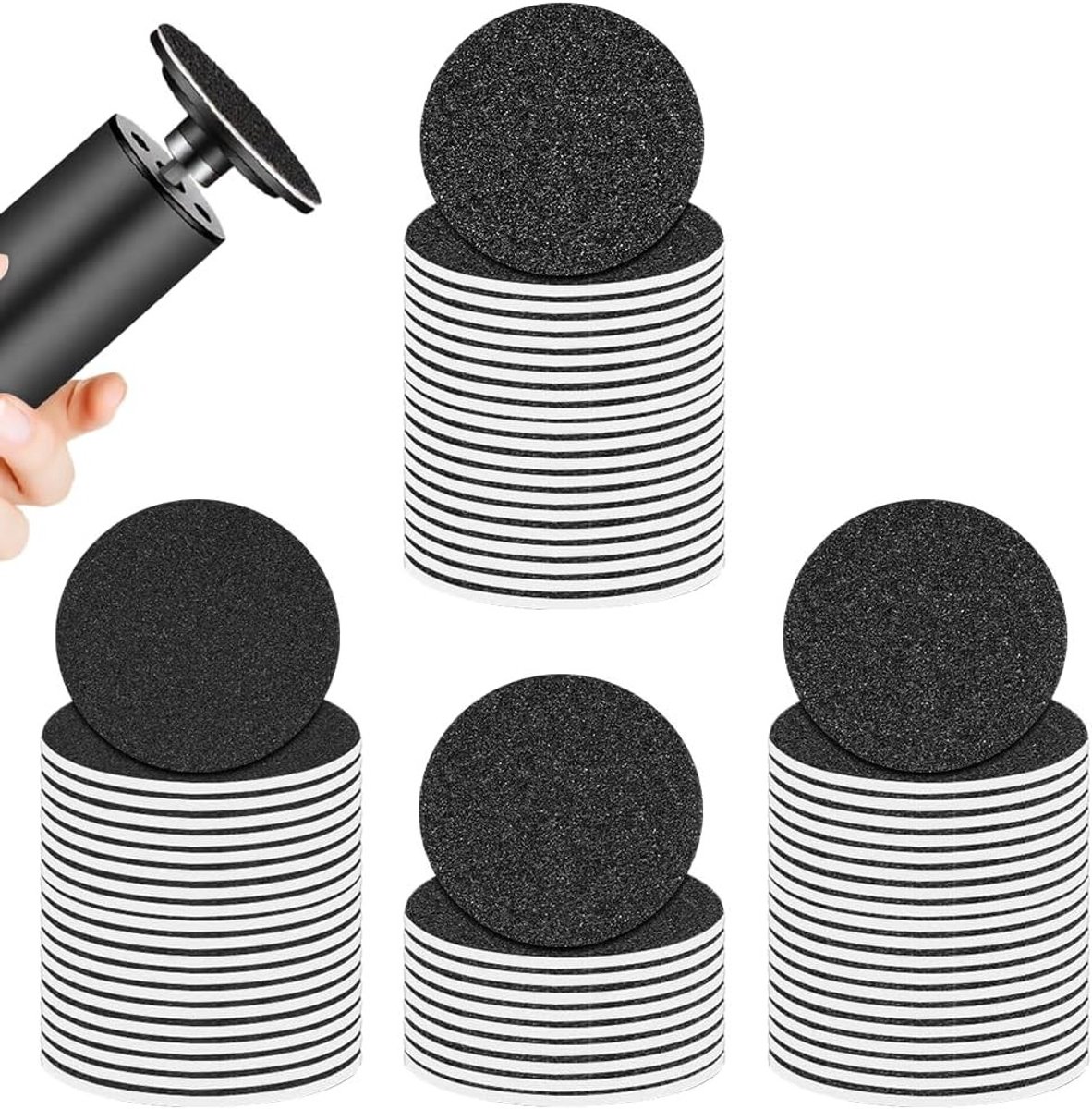 Vervangende Schuurpapier Disc Pads voor Elektrische Eeltverwijderaar - 70 Stuks, 80#/120#/180# Schuurpapier Navullingen voor Pedicure, Ideaal voor Harde Dode Huid en Voetverzorging