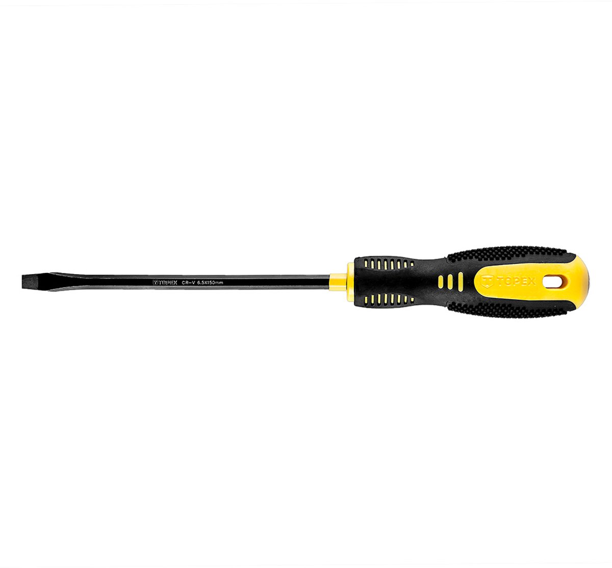 TOPEX - Schroevendraaier Serie - Platte Schroevendraaier - 6.5 x 150 mm - Ergonomische Handgreep