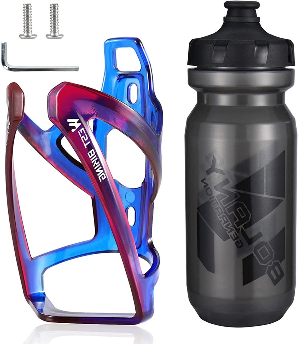 Fiets Drinkhouder voor Waterfles - Lichtgewicht en Duurzaam - Geschikt voor Diverse Flessen (Blauw, Rood, Zwart)