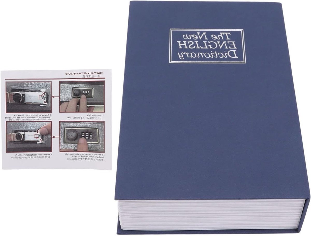 Verborgen Boek Kluis voor Geld en Sieraden - Draagbare Veiligheid met Coded Lock voor Kleine Ruimtes en RV Leven, 1.5 LB Capaciteit