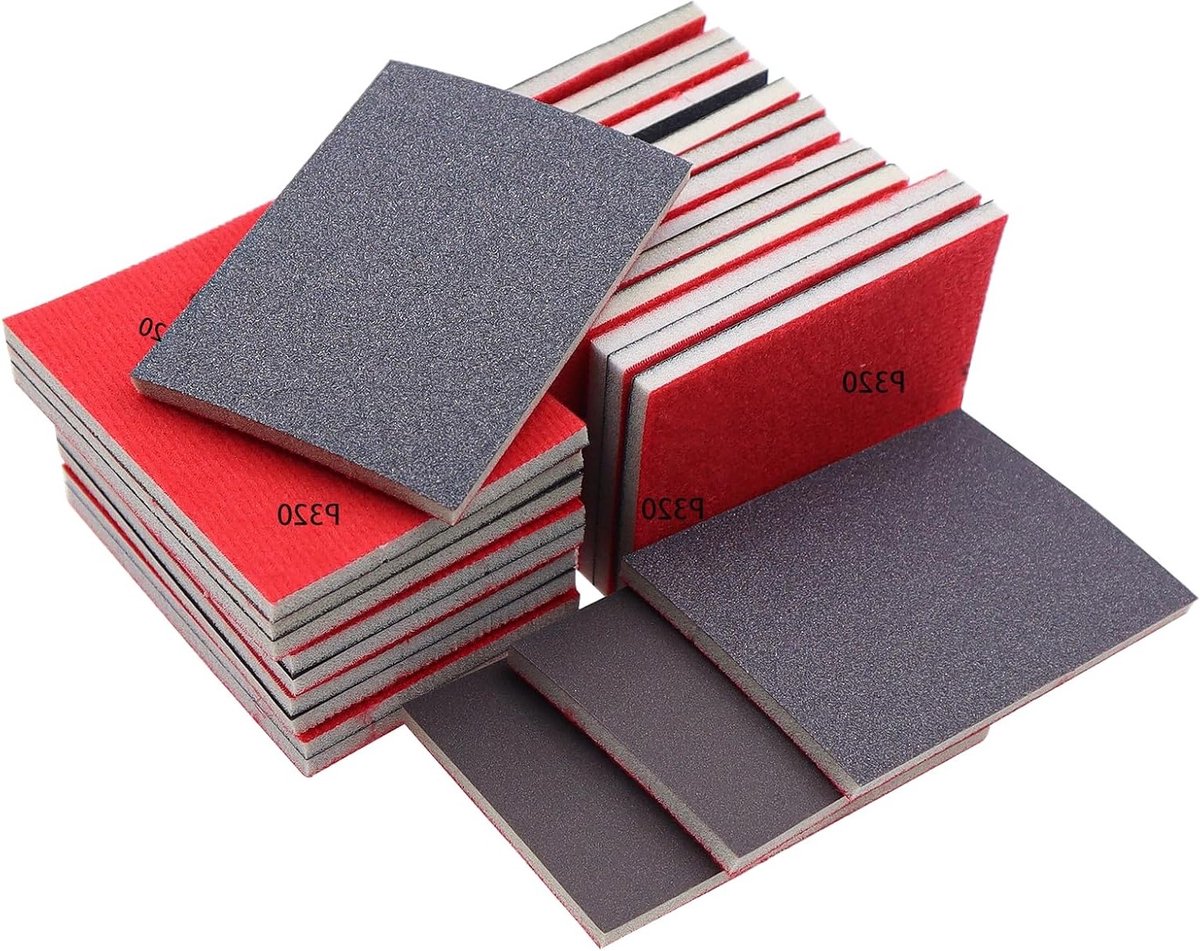 Set van 32 Schuur Sponsen P320 - Flexibele Schuurpads voor Hout, Metaal en Auto Reparatie, Nat en Droog Gebruik