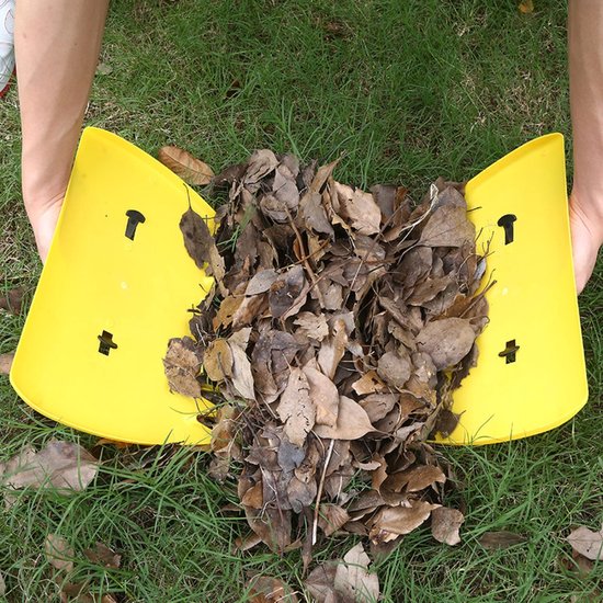 1-paar Bladschep - Handhark van kunststof - Bladhark voor in de tuin - Bladschep - Grasmaaier - Bladgrijper - Met krachtige grijpers - Verzamelt gevallen bladeren - 34*25*2 cm - Geschikt voor het schoonmaken van tuingazon - Geel van Merkloos	 — afbeelding 3
