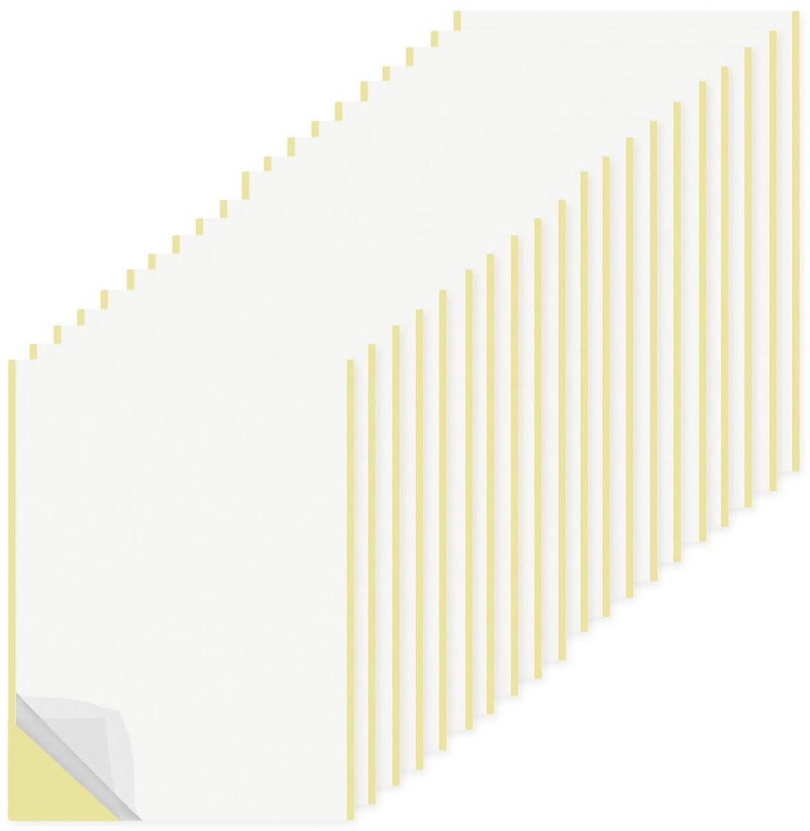 Set van 20 Dubbelzijdige Lijmfiches A4, Transparante Plakband voor Creatieve Klussen, Super Sterke Hechting voor Thuisdecoratie en Knutselprojecten (21 x 29 cm)