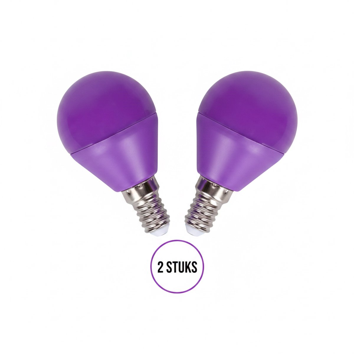 G45 kogellamp paars 2 stuks - E14 LED lamp 4W=30W gloeilamp - 230V