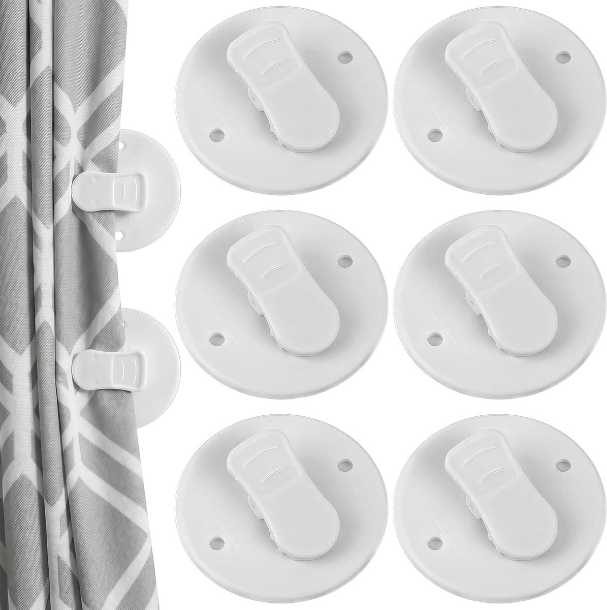 Douchespiegels met zelfklevende clips, magnetische accessoires voor spatbescherming, 6 stuks zonder boren