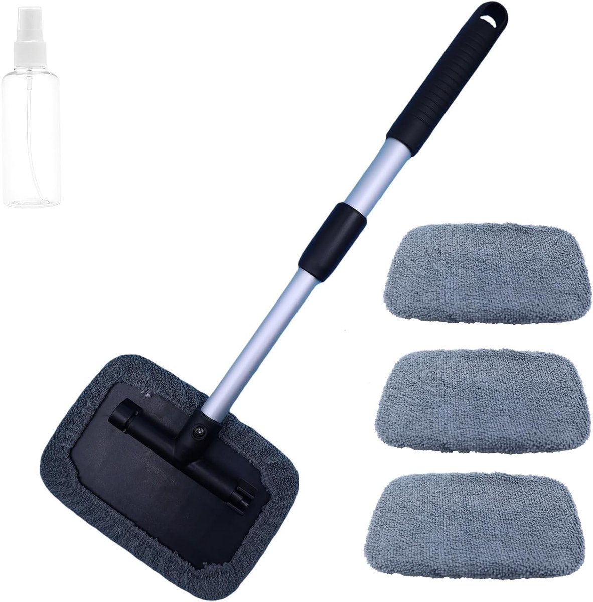 Telescopische Auto Wasborstel Set van 4 met Microvezel Hoes voor Ramen en Interieur Reiniging