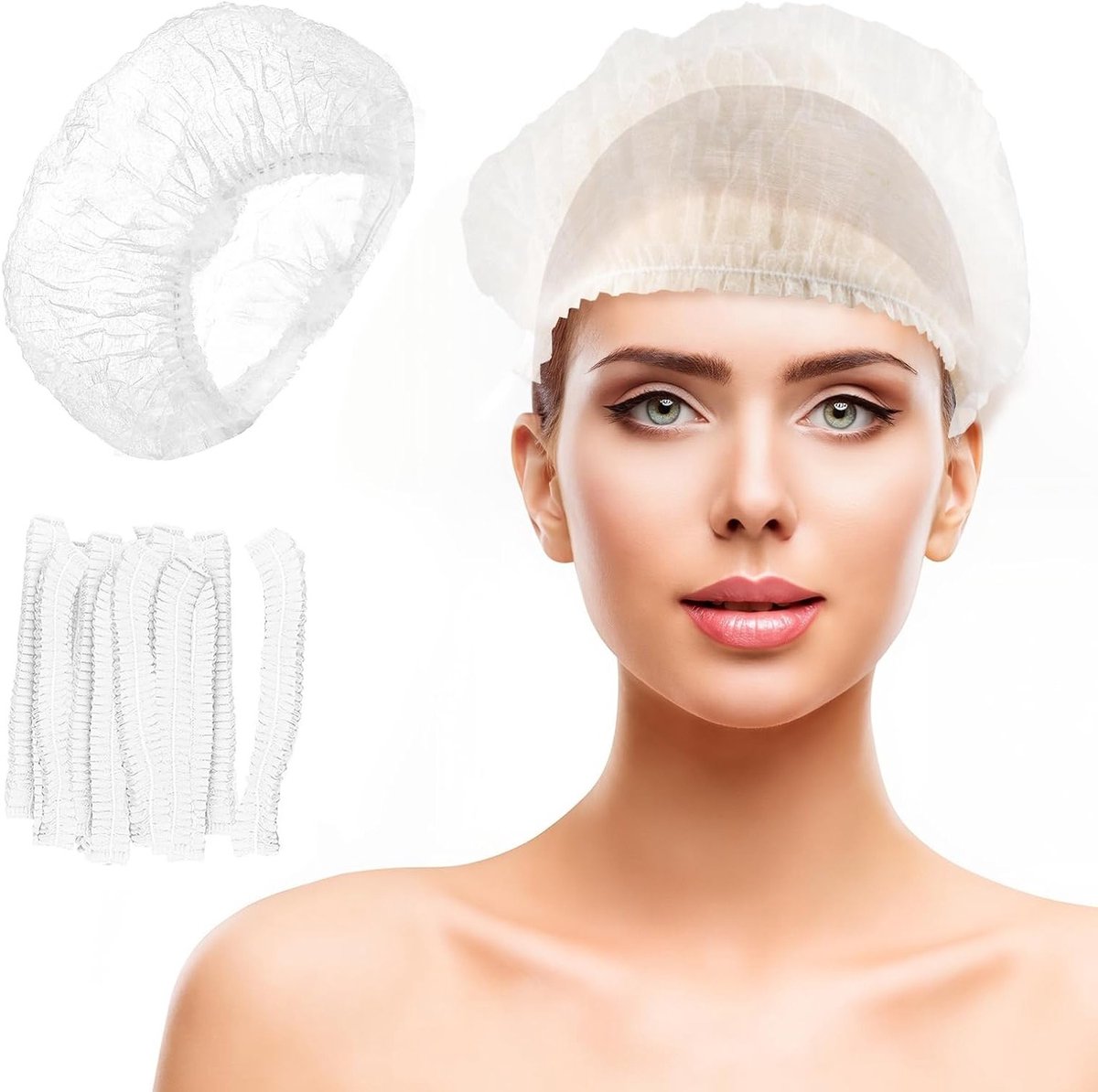 50 Wegwerp Haarnetjes met Elastische Band voor Chirurgie, Keuken en Hygiëne - Bescherming voor Haar, Universele Maat, Bouffant Caps