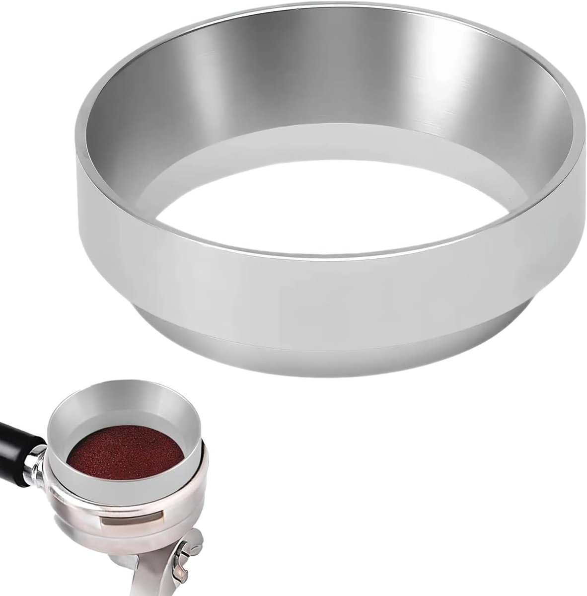 Aluminium espresso funnel van 51mm, magnetische doseerring voor koffie, perfect voor het vullen van hoppers en brouwen van espresso met precisie