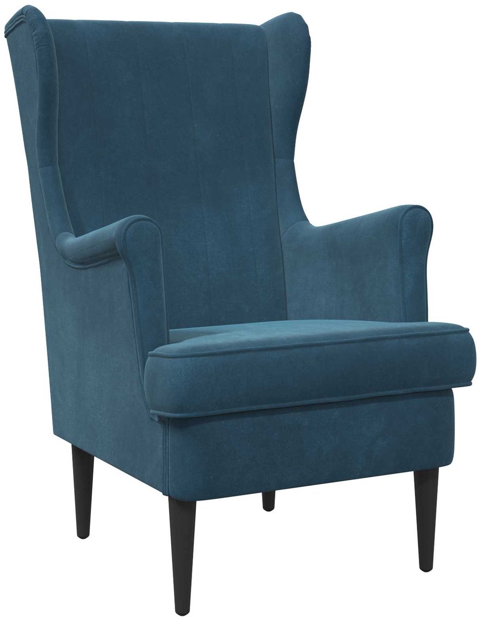 vidaXL - Fauteuil - Blauw - Fluweel