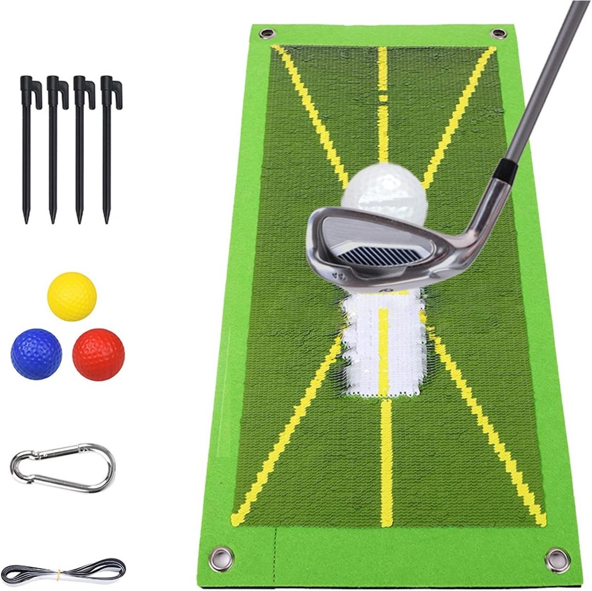 Golf Trainingsmat voor Swinganalyse, Houdingscorrectie en Divotbeheersing - Perfect voor Binnen en Buiten (50x25cm)