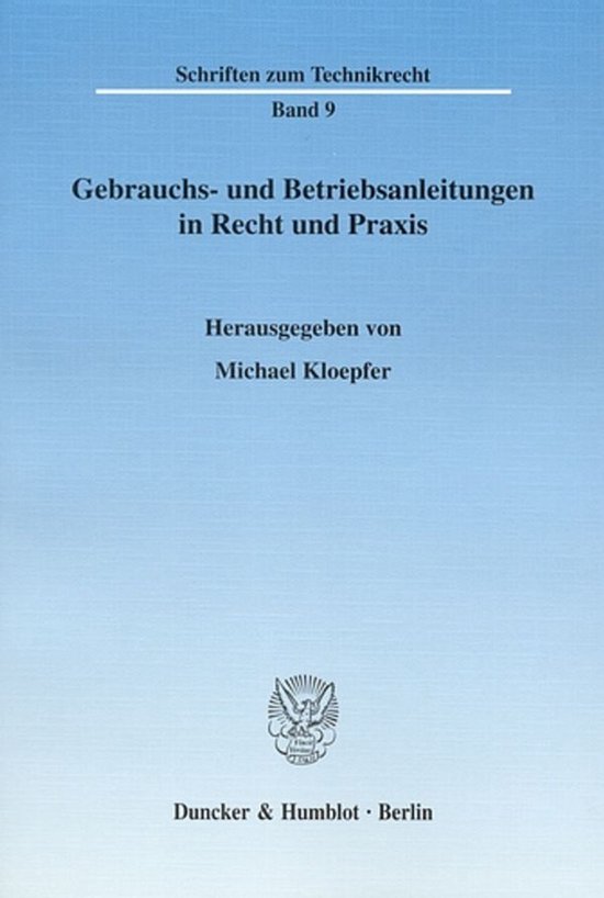 Gebrauchs- und Betriebsanleitungen in Recht und Praxis - cover