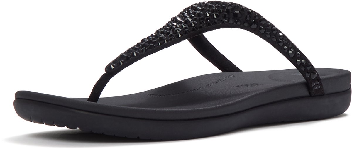 FitFlop Solay Mixed-Crystal Toe-Post Sandals Dames Sandalen - Zwart