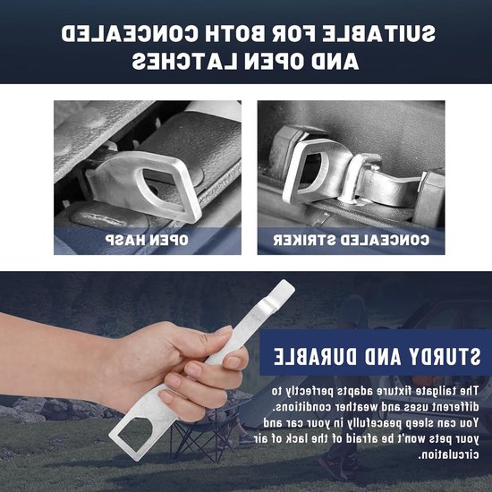 Verstelbare achterklepsteunen, 10/15/20 cm, 3-delige set van roestvrij staal voor Multivan en California, ideaal voor camping en busgebruik — afbeelding 2
