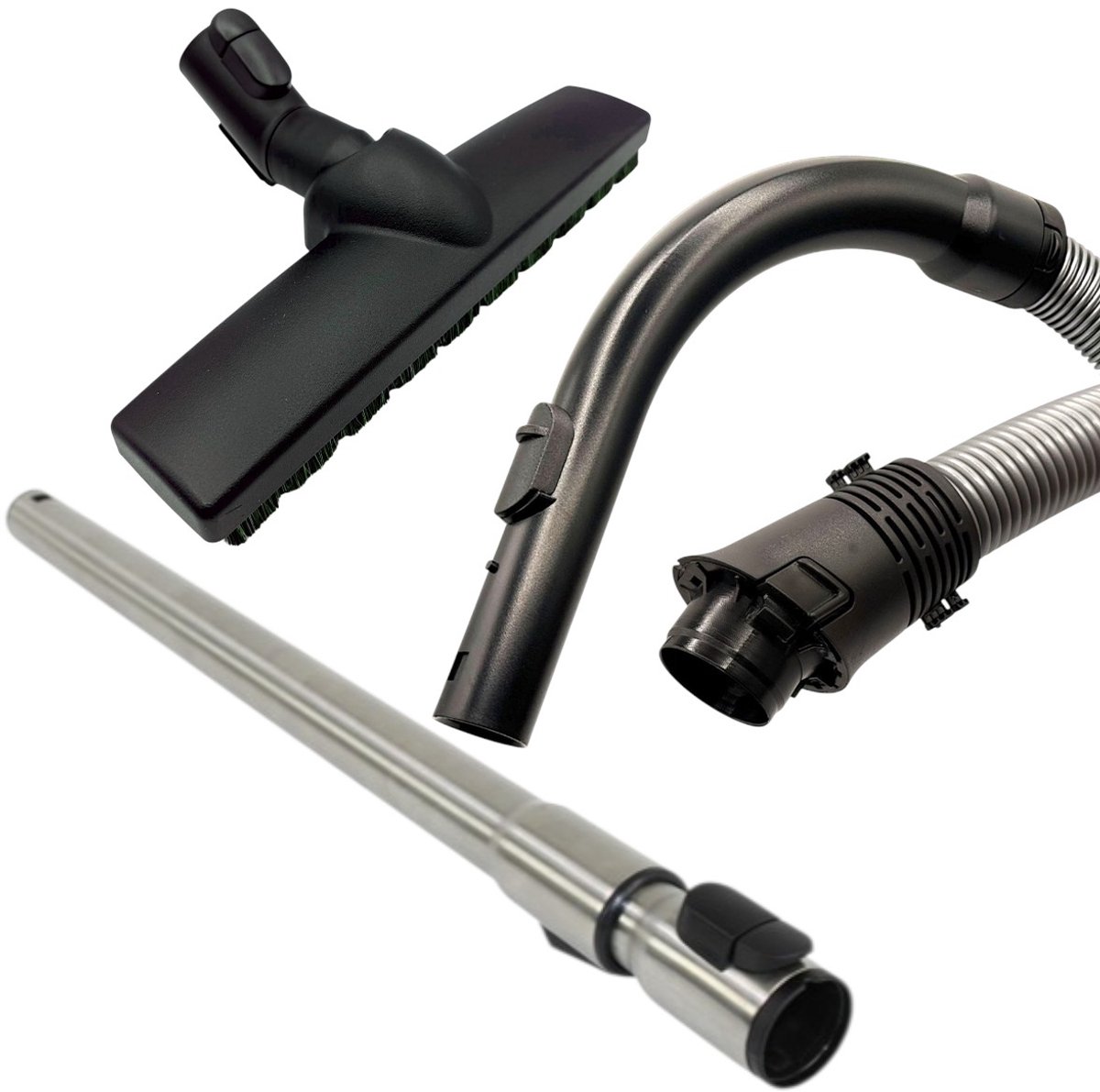 Fixem stofzuiger accessoire set compleet, geschikt voor Miele S4000 t/m S4999 - S5000 t/m S5999, 7330631 - Slang met greep telescoopbuis harde vloeren borstel - klik systeem - Service set
