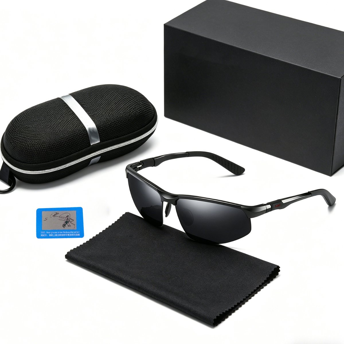 Fokelyi - Gepolariseerde Zonnebril - Aluminium Magnesium - Lichtgewicht Sportbril - Heren & Unisex - UV385 - Anti-reflecterend & Schokbestendig - Fietsen, Rijden & Vissen