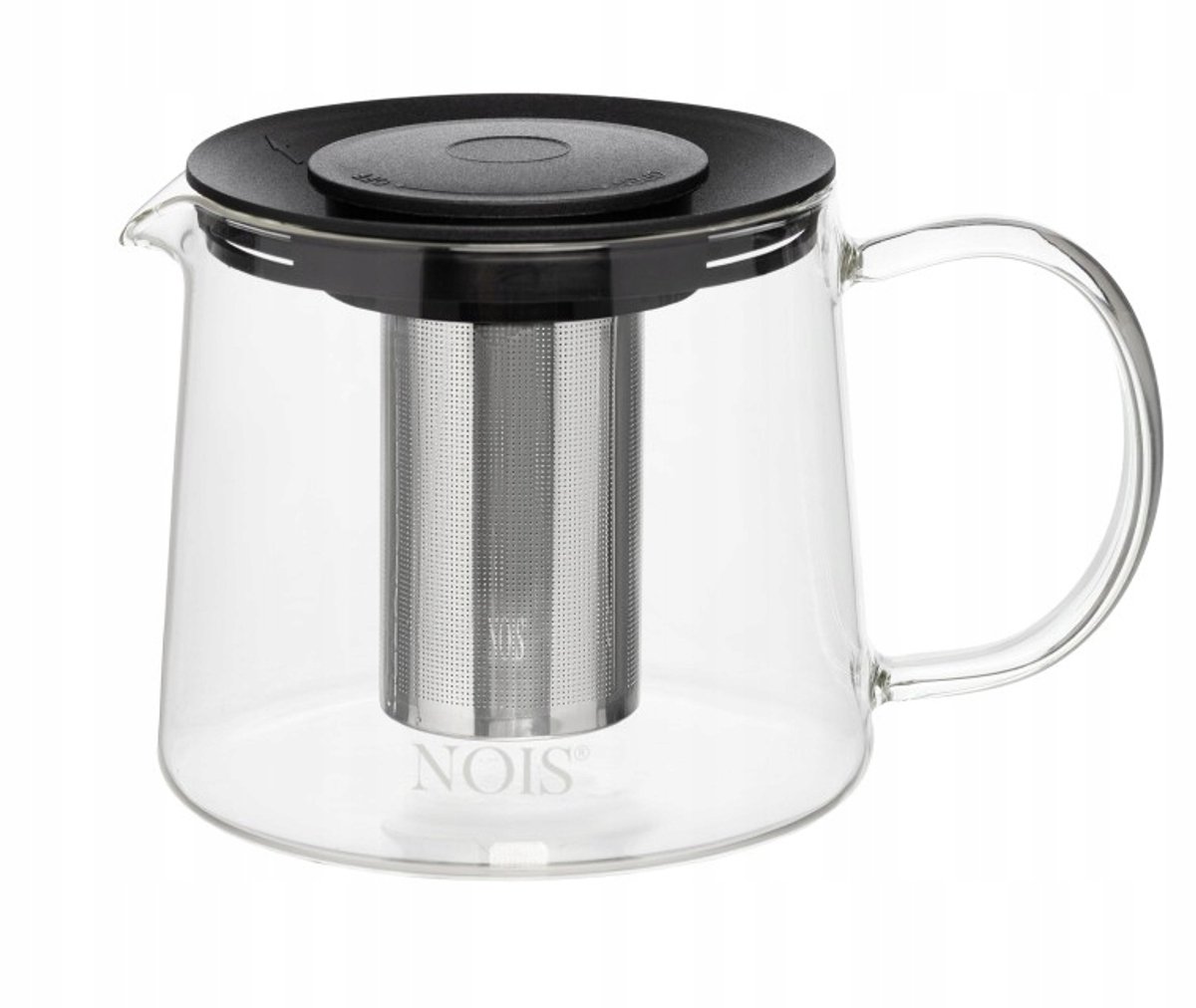 Nois Serie - Theepot - 1 Liter - Borosilicaatglas - Roestvrij Staal